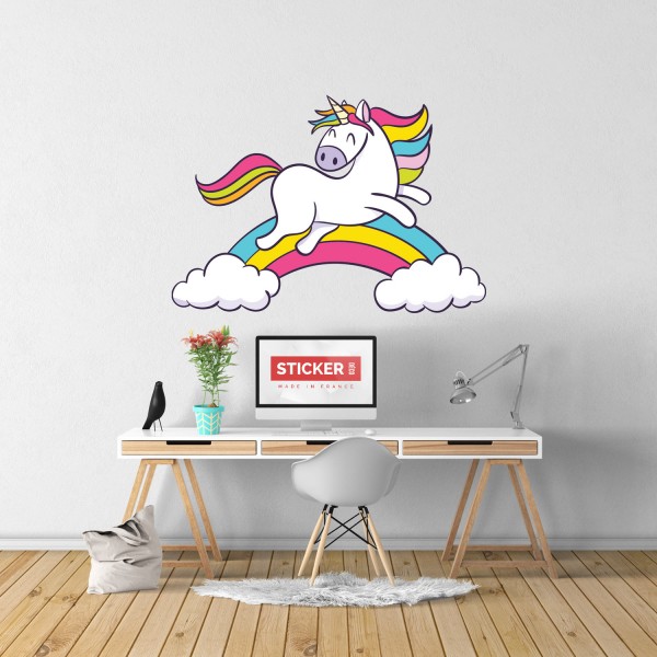 Sticker Licorne Arc En Ciel Stickers Enfant Stickerdeco Fr