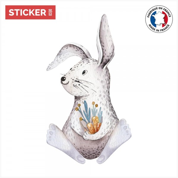 Sticker Lapin Blanc Stickers Animaux Autocollant Stickerdeco Fr