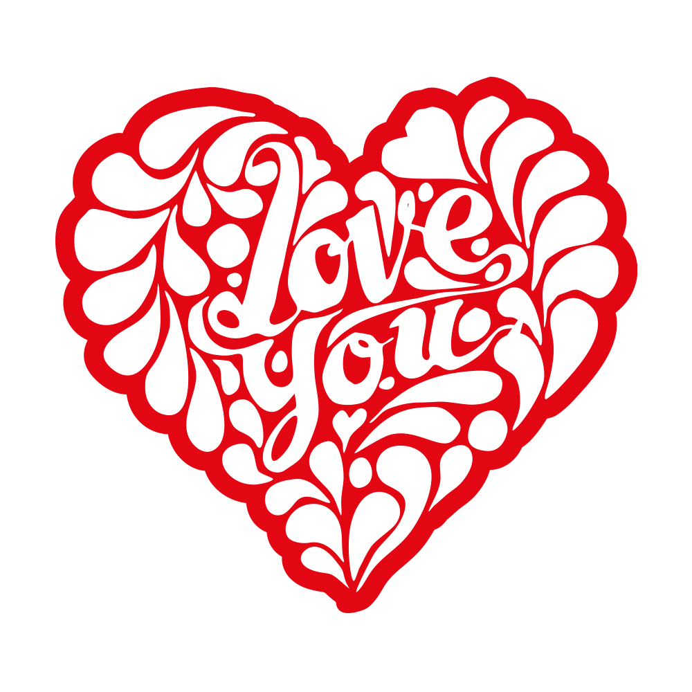 Sticker Love You Heart - Stickers Coeur et Amour 