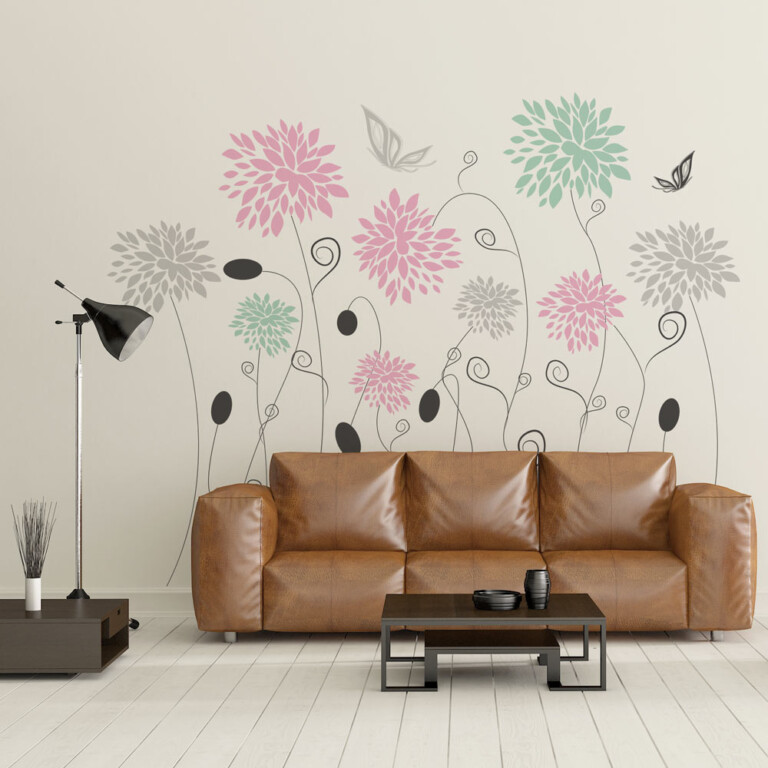 Sticker Fleur Papillon Mural - Stickers Muraux | Stickerdeco.fr