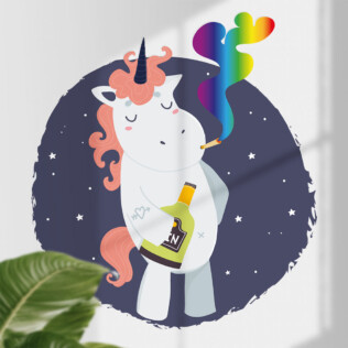 Sticker Mural Licorne Mauvaise Alcool