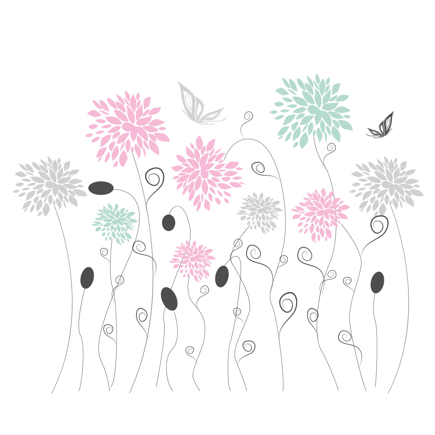 Sticker Mural Fleur Mélange de différentes fleurs de soleil - TenStickers