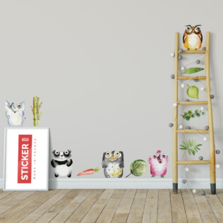 sticker mural animaux gros yeux