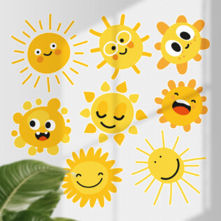 Sticker Mural Sun Smile