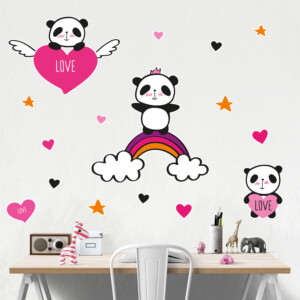 Stickers Mural Panda Love