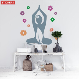 JJHR Stickers Muraux Yoga Zen Arbre Sticker Arbre Arbre De Vie Mur