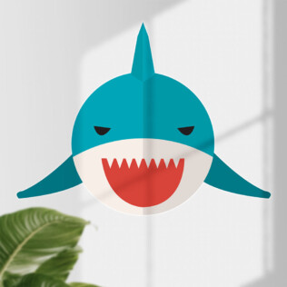 Sticker Mural Requin Bouche Rouge