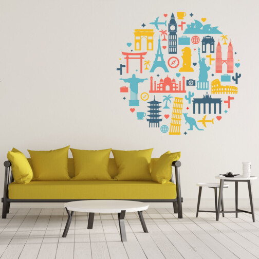 Sticker Mural Monuments Rond