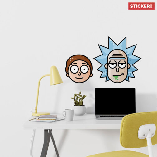 Sticker Mural Rick and Morty Icones