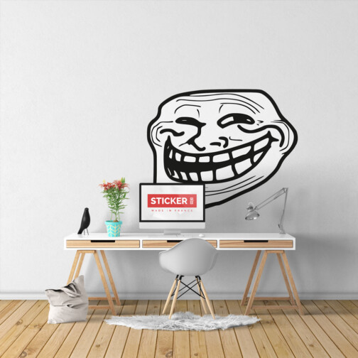 Sticker Mural Troll Face