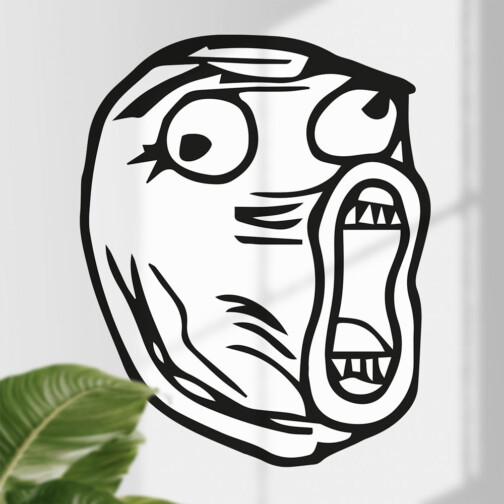 Sticker Mural Troll Face 02