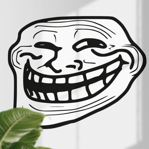 Sticker Mural Troll Face