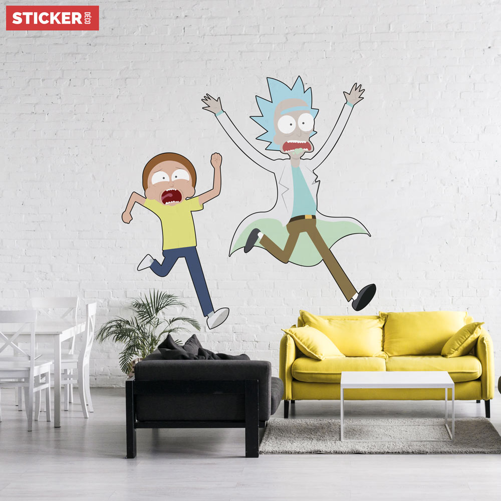 Sticker Mural Rick Morty - Adhésif Rick and Morty 