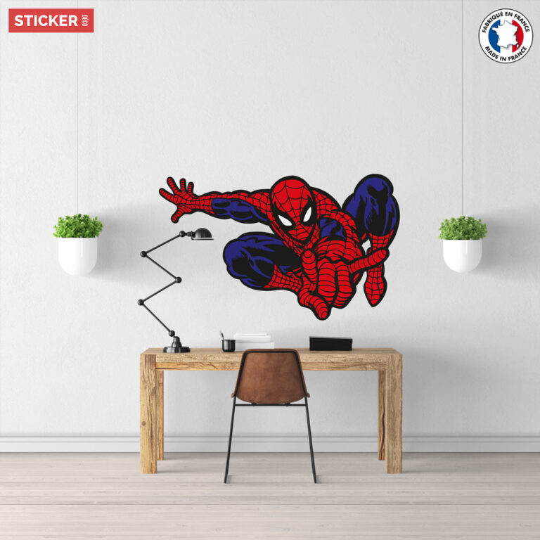 Sticker Spider Man Retro Autocollant Super H ros Stickerdeco fr sticker-spider-man-retro-autocollant-super-h-ros-stickerdeco-fr