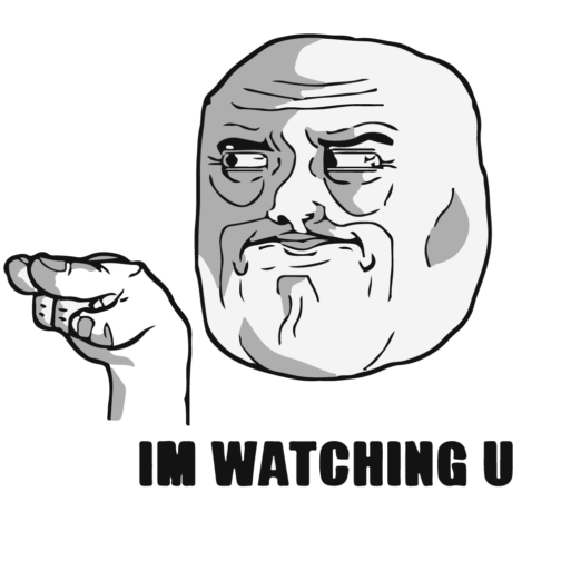 Sticker Mural Troll Face Watching U