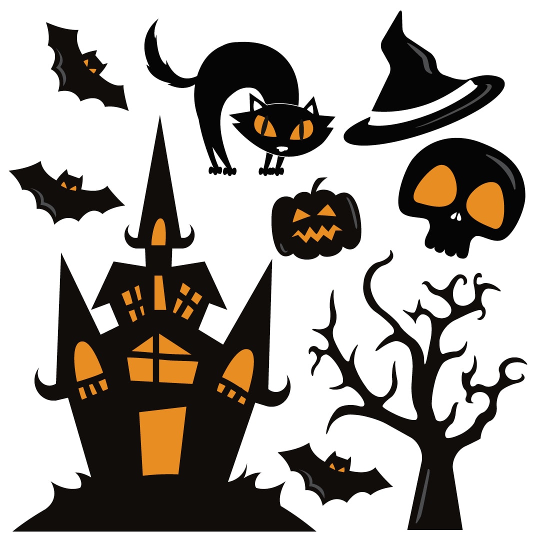 Autocollants Fenêtre Halloween - Déco Maison Hantée, Stickers Porte Et Vitre PVC Amovibles, 30x30 Cm