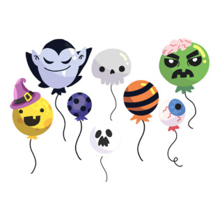 Sticker Halloween Ballons Mignons