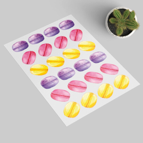 Stickers Macarons Aquarelles