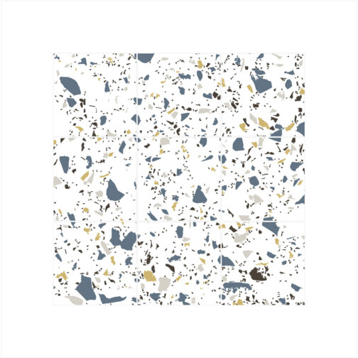 Stickers Carrelage Terrazzo Bleu