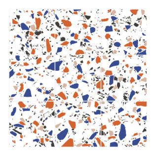 Stickers Carrelage Terrazzo Orange & Bleu