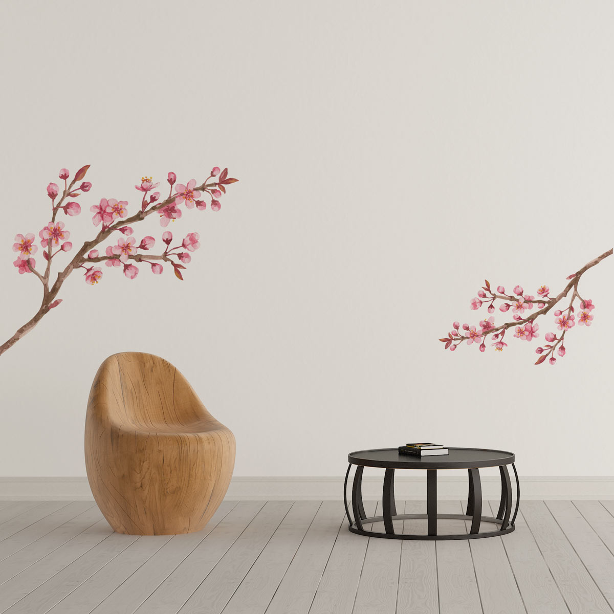 Kit de Sticker Branche de cerisier et chaise de jardin