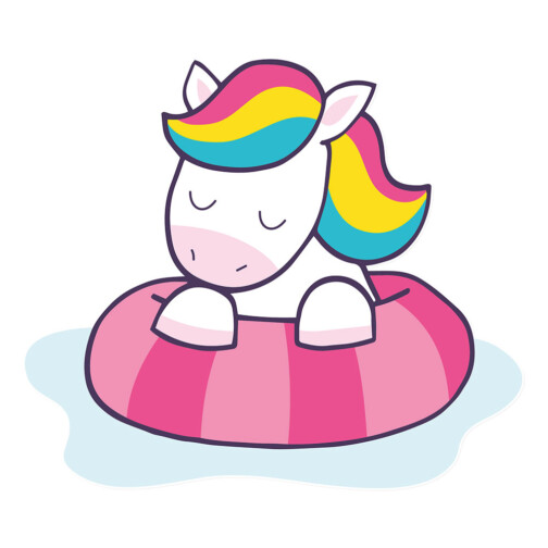 Sticker Licorne Plage