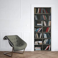 Poster de Porte Stickers muraux Biblioth/èque vintage Salon Porte Cuisine Chambre Salle de Bain Sticker Mural Papier Peint Autocollant auto-adh/ésif pour porte autocollant porte Papier Peint Po 77x200cm