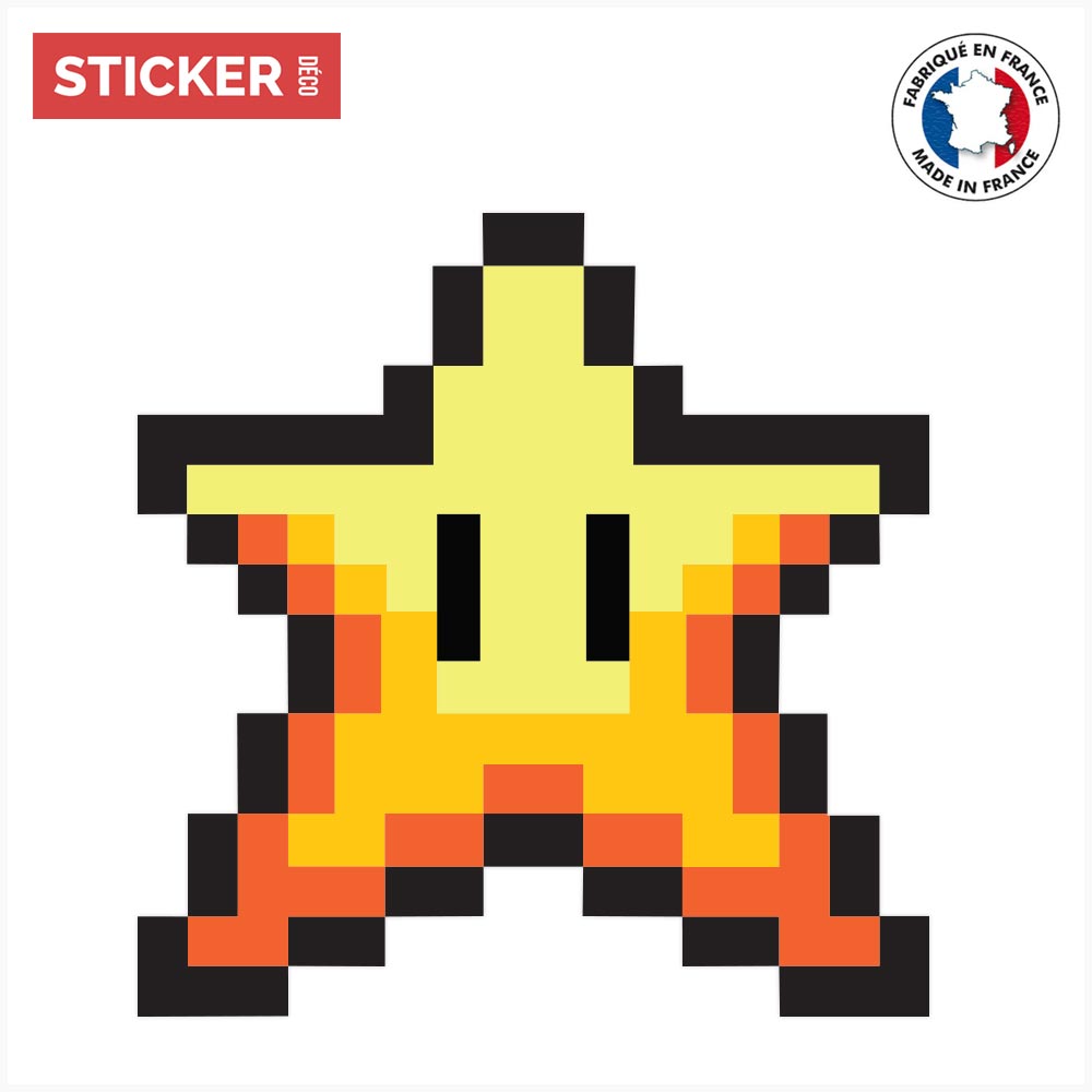 Sticker Etoile Mario Stickers Mario Autocollants Stickerdecofr