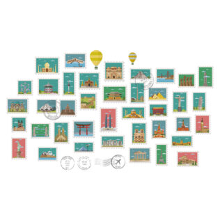 Sticker Monuments Timbres