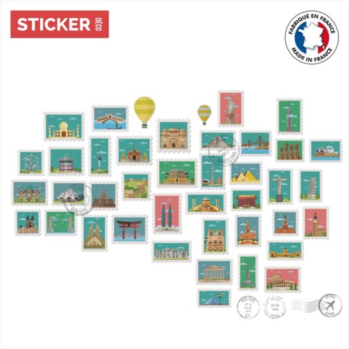 Sticker Monuments Timbres