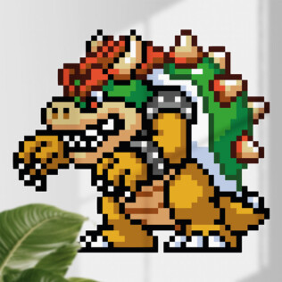 Sticker Pixel Art Bowser