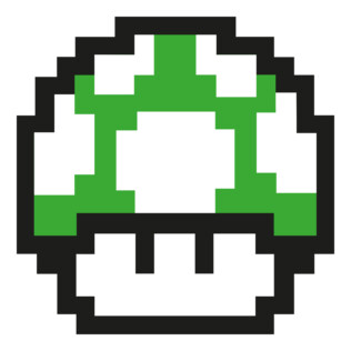 Sticker Pixel Art Champignon Vert