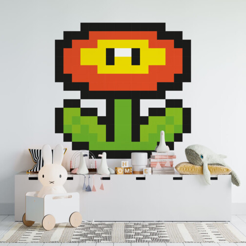 Sticker Pixel Art Fleur de Feu Mario