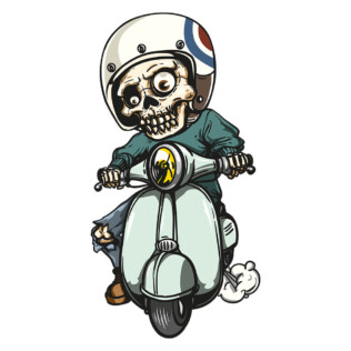 Sticker Squelette Vespa