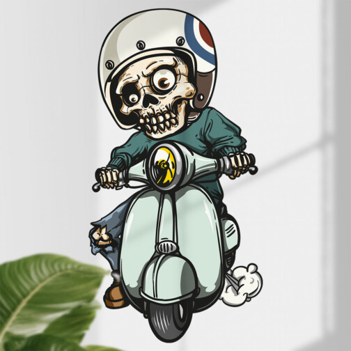 Sticker Squelette Vespa