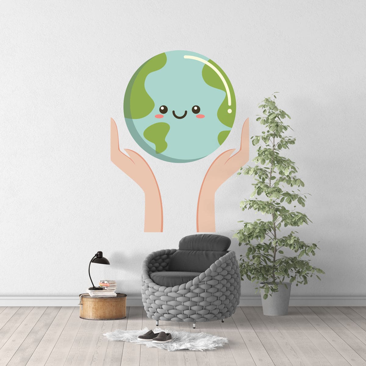 Stickers muraux planète terre 3d