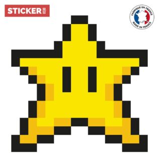 Sticker Pixel Art Etoile Mario