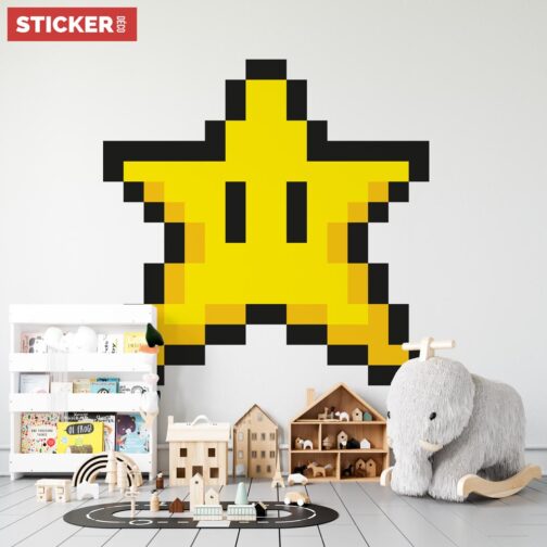 Sticker Pixel Art Etoile Mario