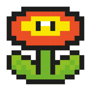 Sticker Pixel Art Fleur de Feu Mario