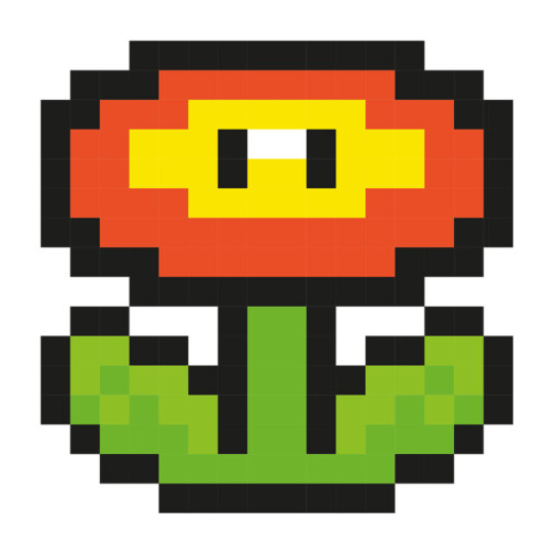 Sticker Pixel Art Fleur de Feu Mario