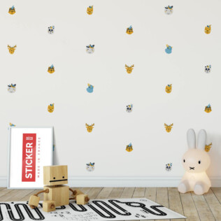 Sticker Animaux Kawaii Scandinave