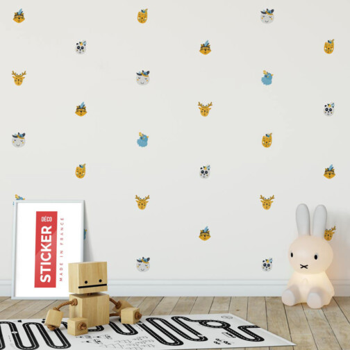 Sticker Animaux Kawaii Scandinave