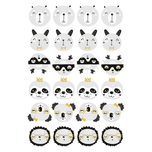 Stickers Animaux Mignons Scandinave