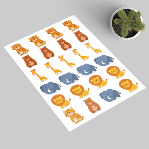 Sticker Animaux Savane Kawaii