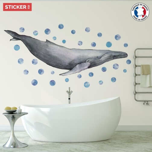 Sticker Baleine Grise 02