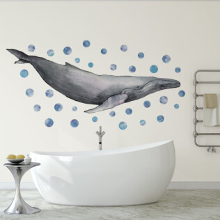 Sticker Baleine Grise