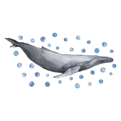 Sticker Baleine Grise