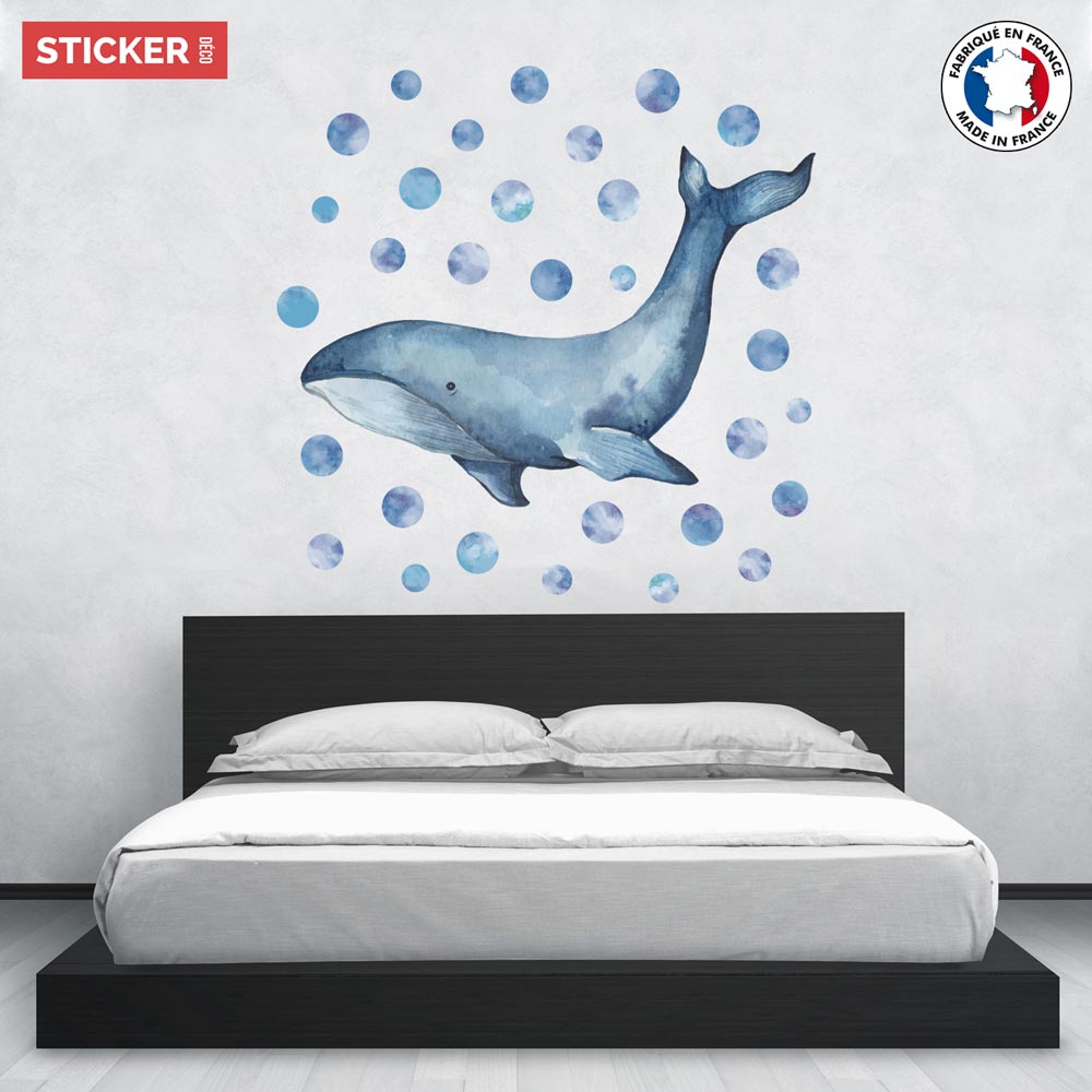 Baleine Malo  Sticker en papier peint - Vague Graphique