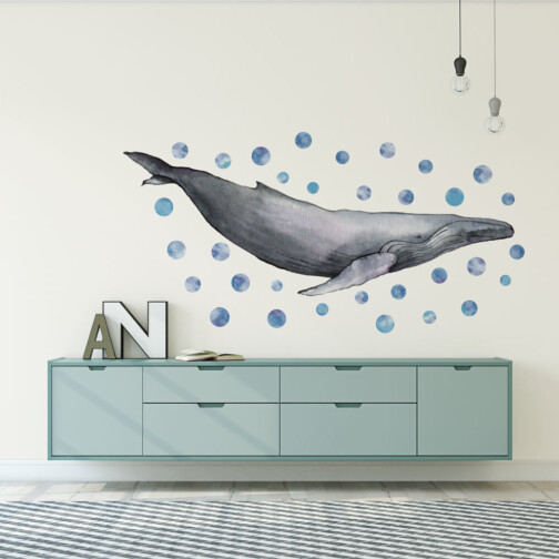 Sticker Baleine Grise