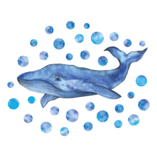 Sticker Baleine Bleue